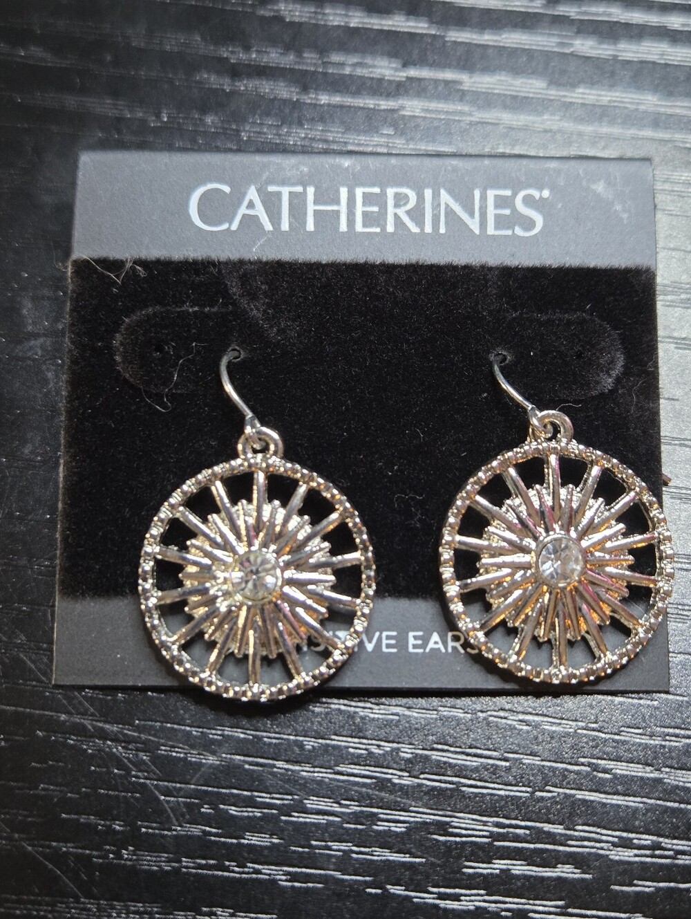Catherines Silver Radiant Sunburst Drop Earrings